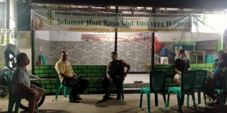 Tim Gabungan Polres Kota Serang Sambangi Pos Ronda RW 15 Puri Serang Hijau