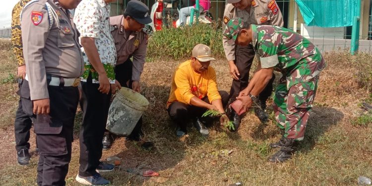 Desa Panyabrangan Cikeusal dan Unsur Muspika Terkait Adakan Program penghijauan 100 Pohon