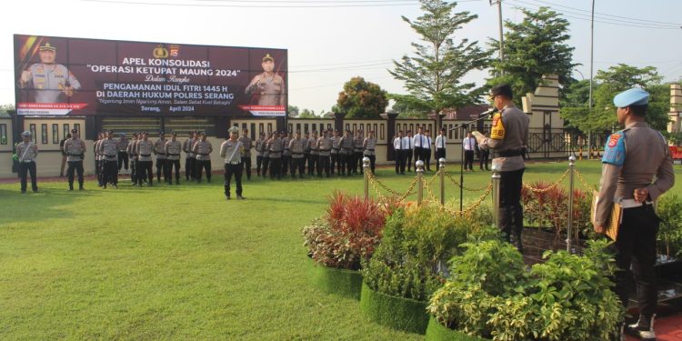 Gelar Apel Konsolidasi Operasi Ketupat Maung 2024, Kapolres Serang Apresiasi dan Terima Kasih Kepada Seluruh Personil