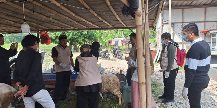 Datangi Lapak Penjualan, Satgas Pangan Polres Serang dan Dinas Peternakan Cek Kesehatan Hewan Kurban