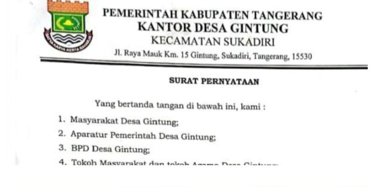 Penambangan Galian C Ilegal di Desa Gintung Sukadiri Tetap Beroperasi Meski Mendapat Penolakan