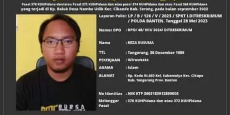 Gadaikan BPKB Mobil Konsumen ke Bank, Pemilik Showroom di Cikupa Tangerang Banten Masuk DPO Polda Banten