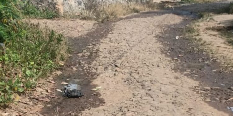 Kondisi Jalan Poros Desa yang Menghubungkan Kampung Paleuh dan Kampung Jati Rusak Parah.