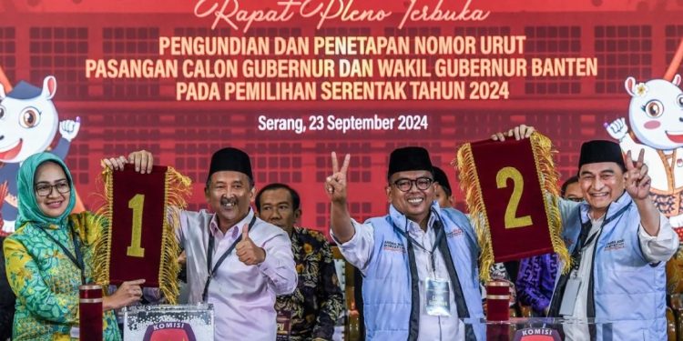 Hasil Pengundian No Urut Pilkada Banten: Airin-Ade Nomor 1 Andra-Dimyati Nomor 2