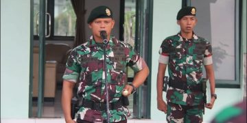 Upacara Kenaikan Pangkat Prajurit Yonif 318/Adhirajasa Yudha di Sajira, Lebak