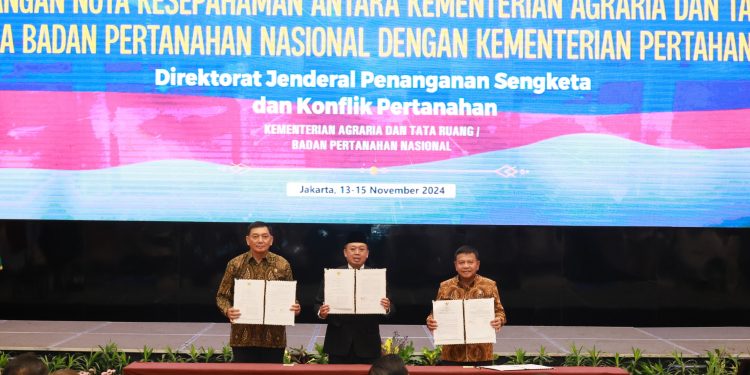 Perluas Kerja Sama, Kementerian ATR/BPN Gandeng Kementerian Pertahanan dan BIN dalam Upaya Pencegahan dan Penuntasan Tindak Pidana Pertanahan