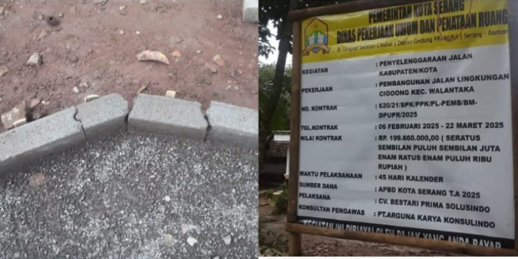 Pekerjaan Paving Block Link Cigoong Kecamatan Walantaka Kota Serang DiSinyalir Kejar Target Dan Minim Pengawasan