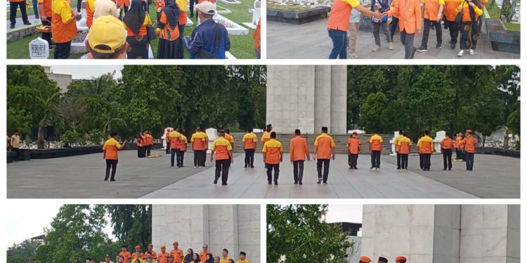 Kosgoro 1957 Sumut Apresiasi HM Soeharto jadi Pahlawan Nasional saat Tabur Bunga di Taman Makam Pahlawan Medan